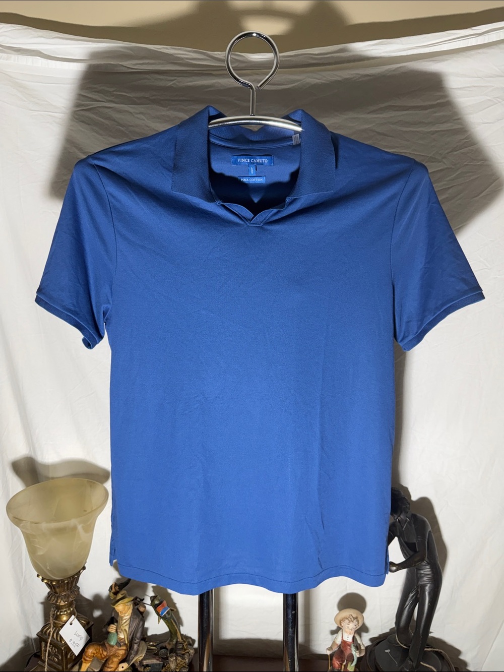 Vince Camuto Men's Cobalt Blue Short-Sleeve Polo